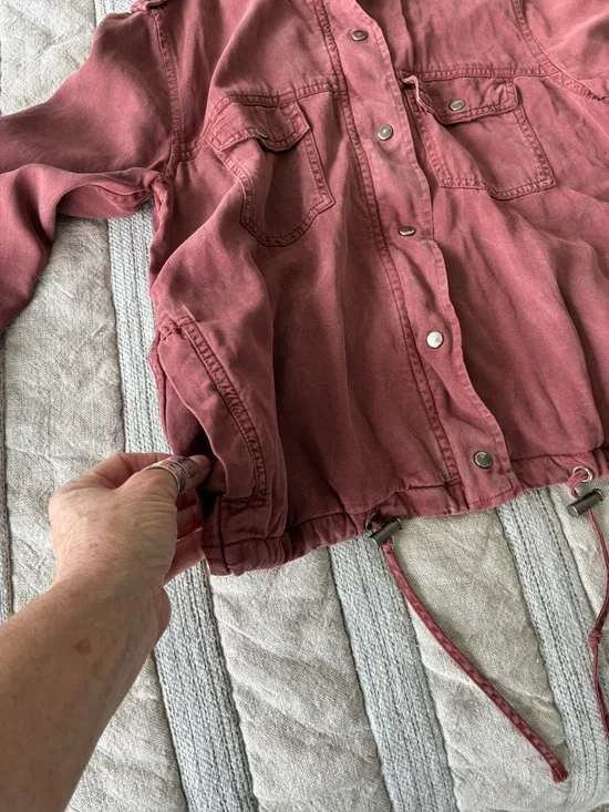 Dex rust coloured Button-Front Utility Jacket - Picture 4 of 9